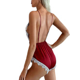 Lace Trim Lingerie for Women Sexy V Neck Bodysuits One Piece Teddy Babydolls Chemise Nightwear Naughty Nightgowns